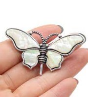 Shell Butterfly Insect Brooch Pin