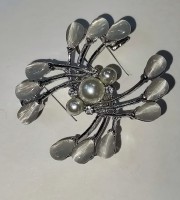 Moonstone Silver Pin Brooch