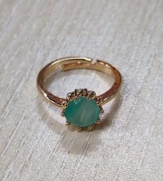 Aqua Single Stone Ladies Ring Adjustable Size