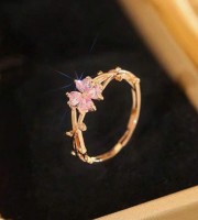 Crystal Four Leaf Finger Ring