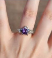 Star Shape Purple finger Ring